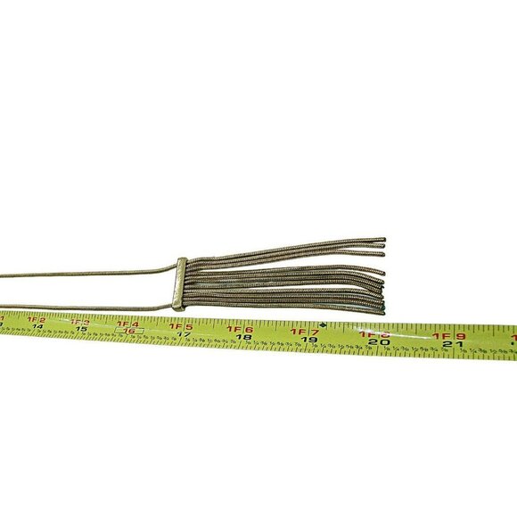 Tassel Fringe Waterfall Pendant Necklace 20" Gold Plated Minimalist - Picture 6 of 10